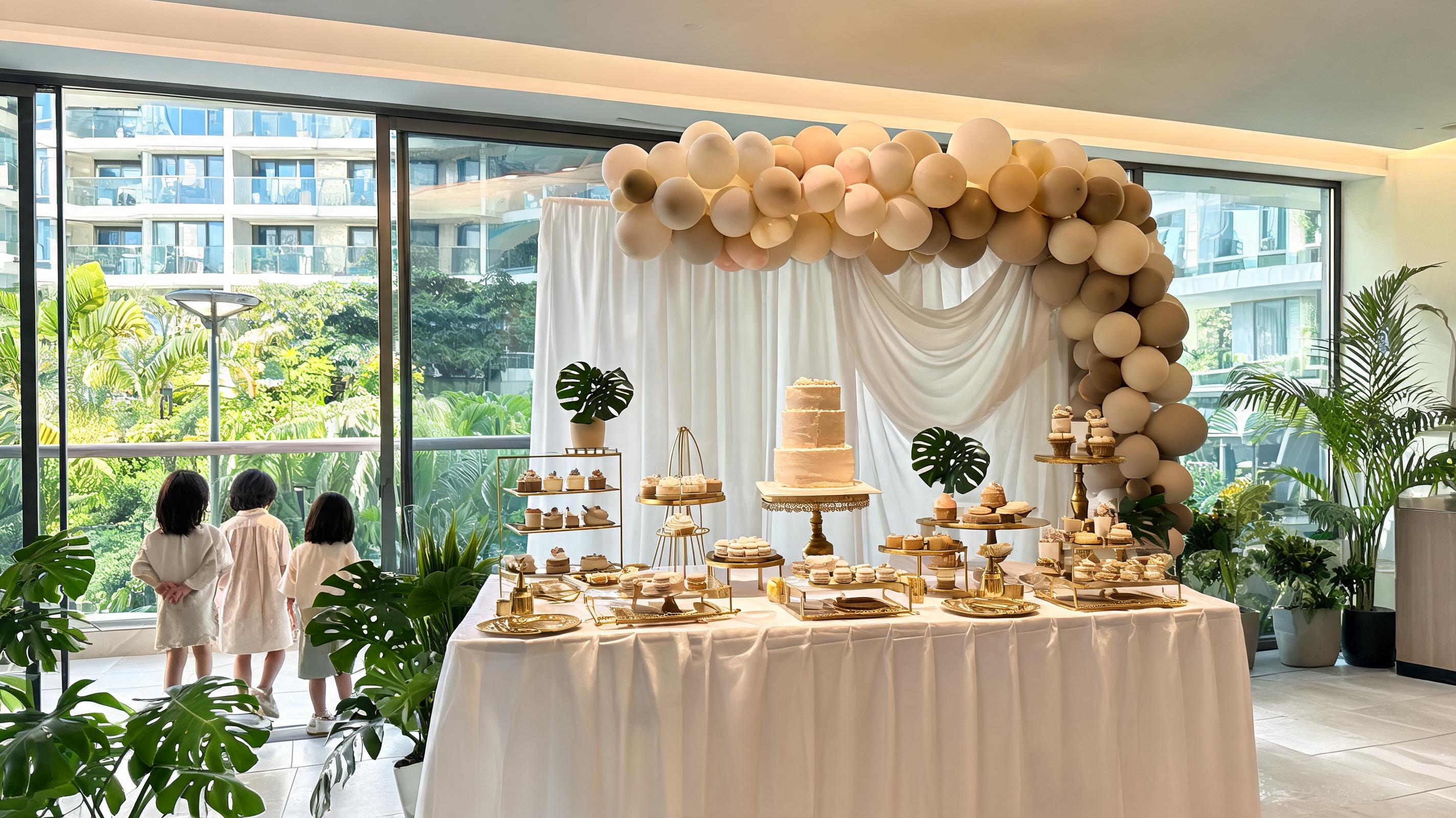 A beautifully styled children's party in a Singapore condo function room